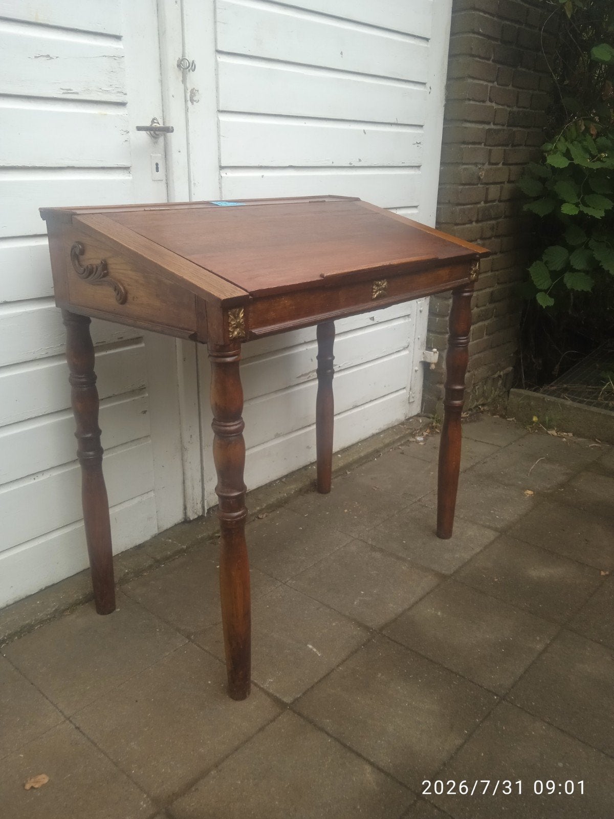 Bureau hollandais ancien, table de secrétaire pour plantes., Enlèvement