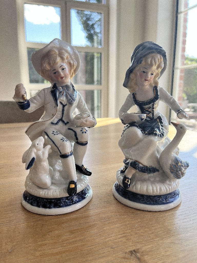 Koppel biscuit figuren decoratie lot 5, Antiek en Kunst, Ophalen of Verzenden