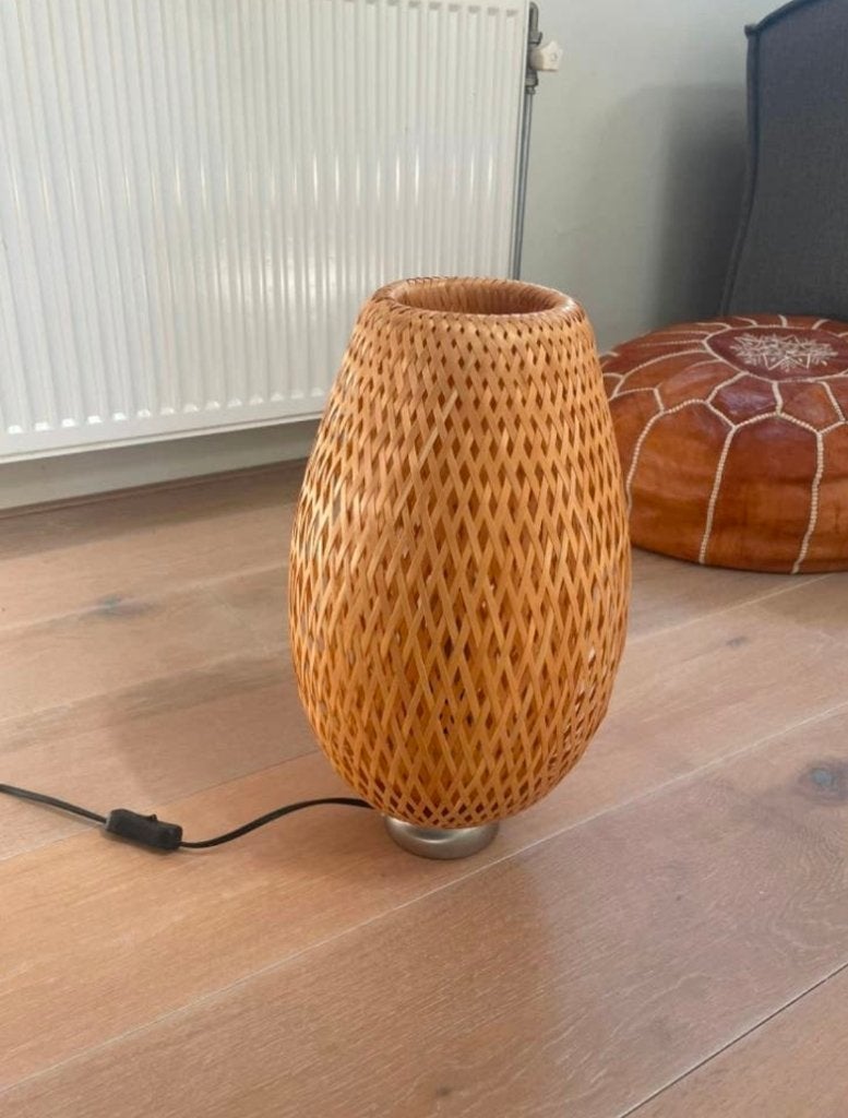 Lampe de table en bambou Ikea Böja, Moins de 50 cm, Enlèvement ou Envoi, Comme neuf, Bois