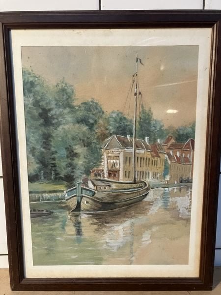 peinture 33x45 canal navigation intérieure, Enlèvement