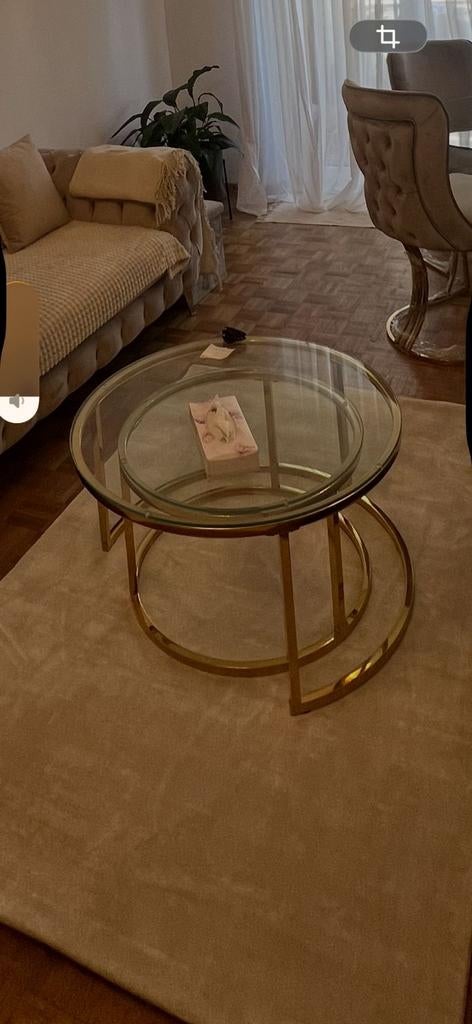 Salontafel (Denderhoutem), Ophalen, Rond, Modern, Glas