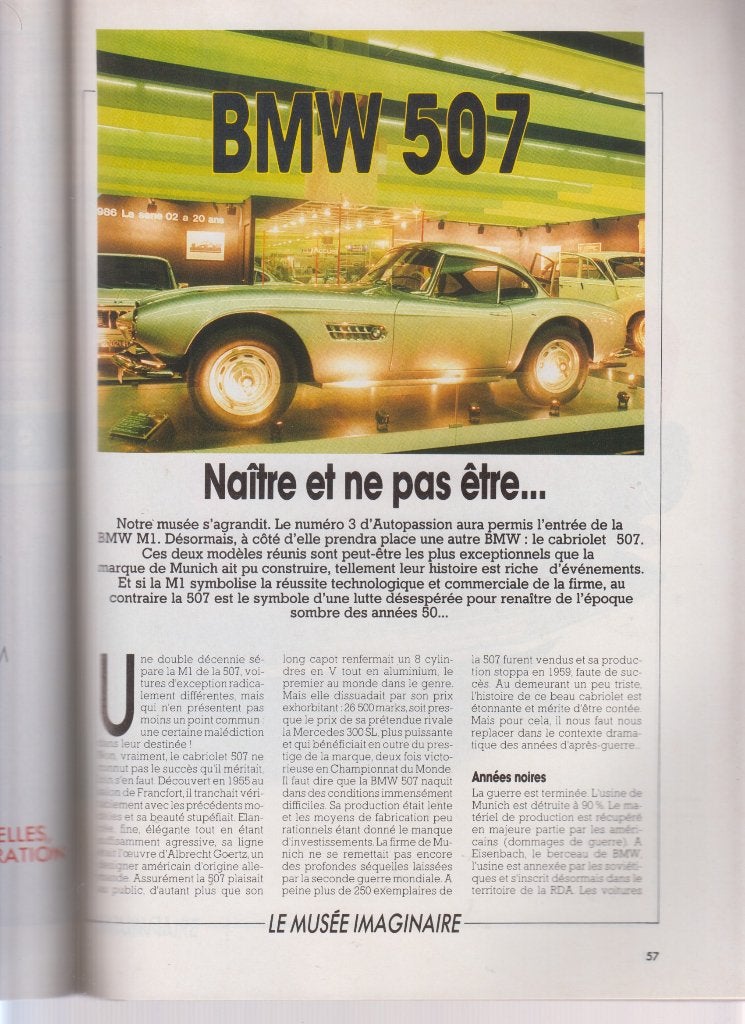 BMW 507 voiture de collection, Livres, Autos | Livres, Envoi, Utilisé, BMW