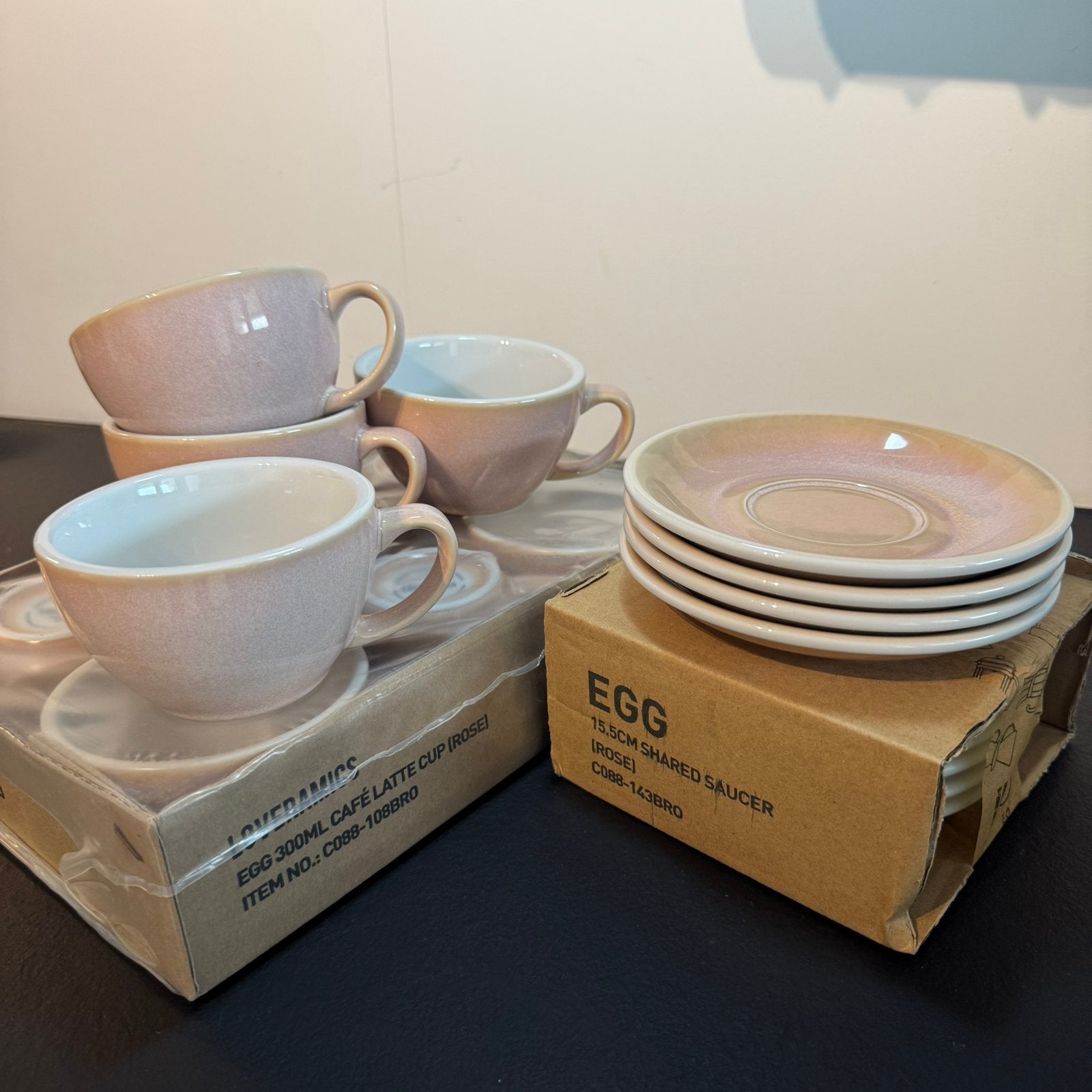 Loveramics EGG latte-koppen roze 300 ml – set van 10, Huis en Inrichting, Ophalen
