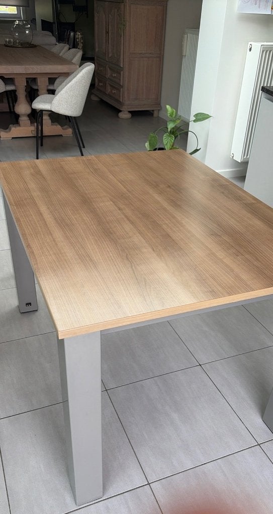 Keukentafel, uitschuifbaar, Ophalen, Grenenhout, 50 tot 100 cm, Zo goed als nieuw