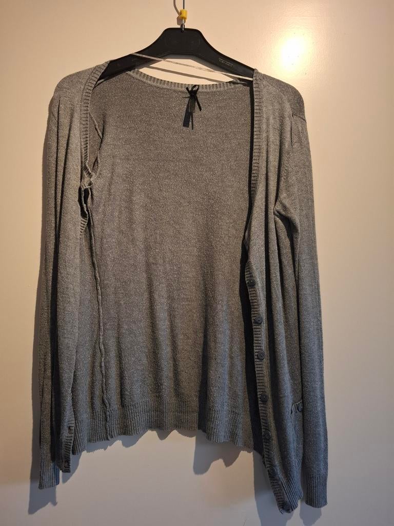Cardigan, Ophalen, Maat 38/40 (M), Grijs