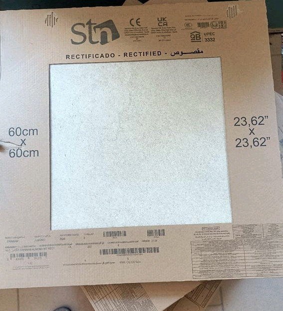 Carrelage intérieur beige impermo Iravati 60x60, Enlèvement, Dalles, 10 m²² ou plus, Neuf