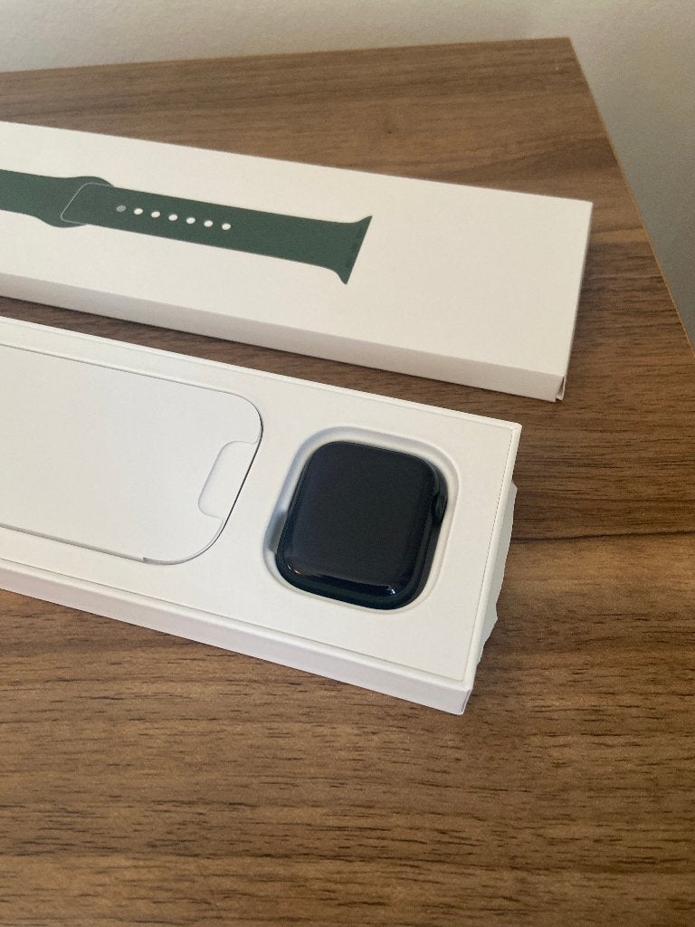Apple Watch Series 7 41mm Groen Aluminium Groene Sportband, Ophalen, IOS, Zo goed als nieuw, Hoogte