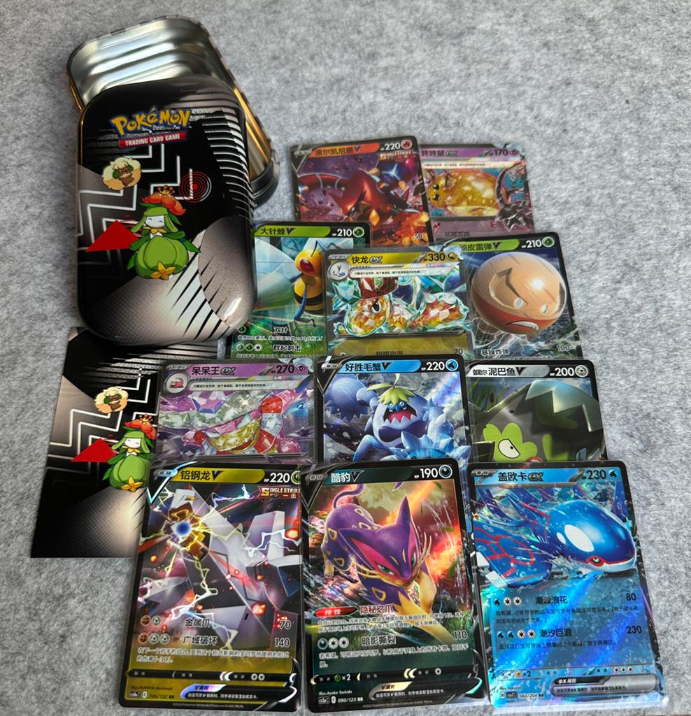 EX/V Pokemon Kaarten Bundel met tin, Ophalen, Zo goed als nieuw