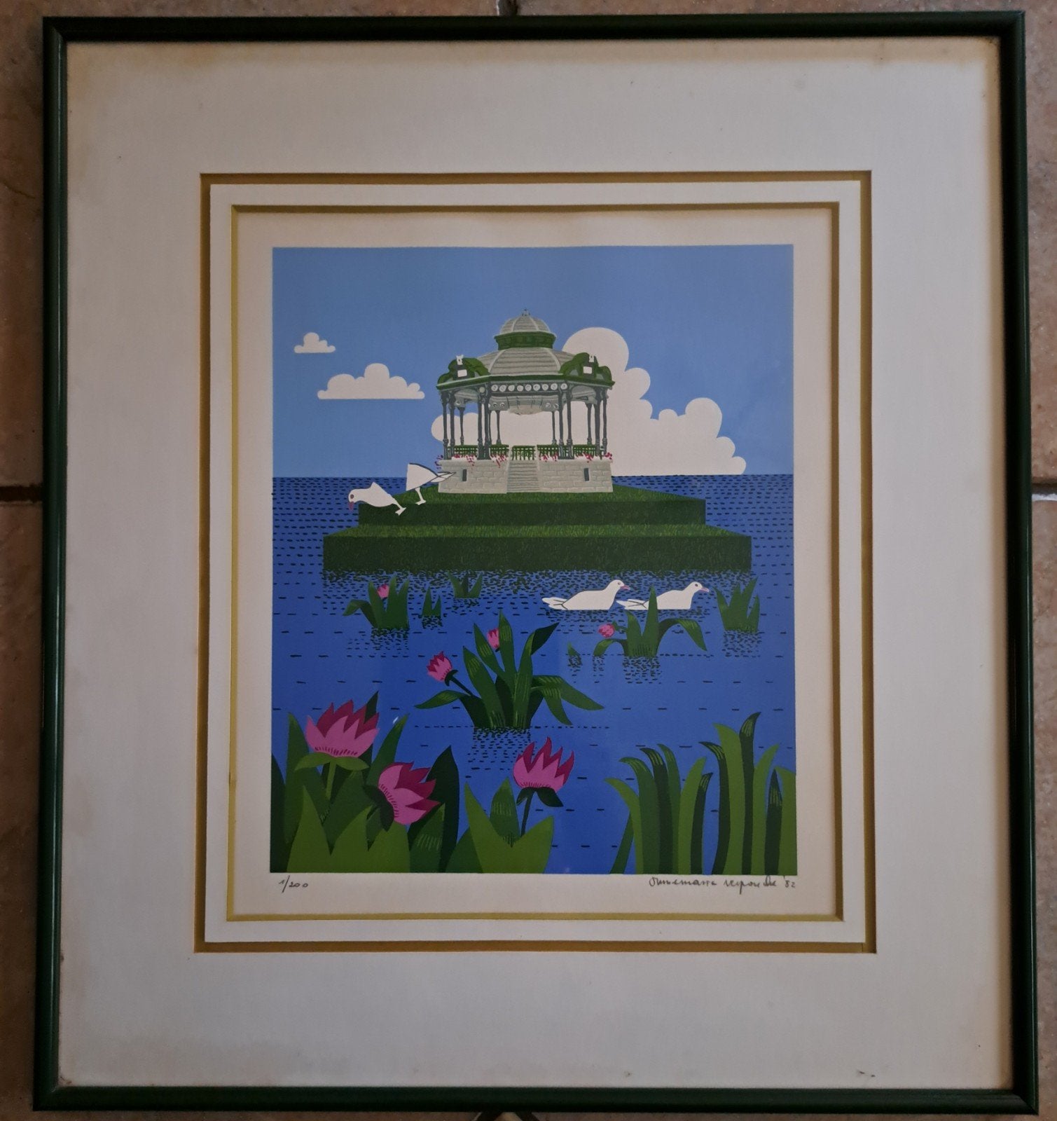 Annemarie Verpoucke - zeefdruk - Oostende, Ophalen, Lithografie, Dieren en Natuur, Gelimiteerde oplage