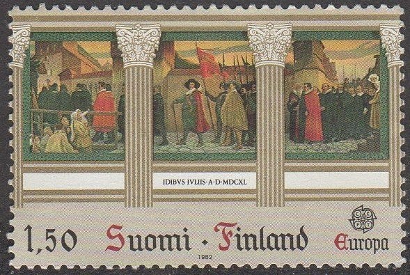 Finland - Inauguratieprocessie Turku Academie, Timbres & Monnaies, Timbres | Europe | Scandinavie, Enlèvement ou Envoi, Finlande