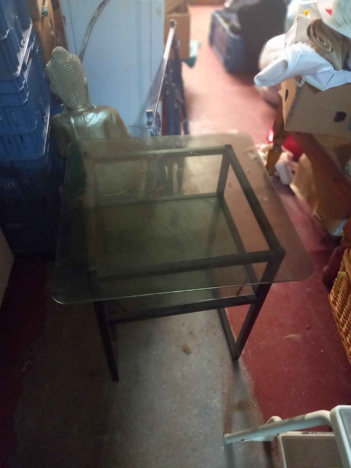 table en verre 50 cm sur 50 cm et 55 cm hauteur, Enlèvement, Verre