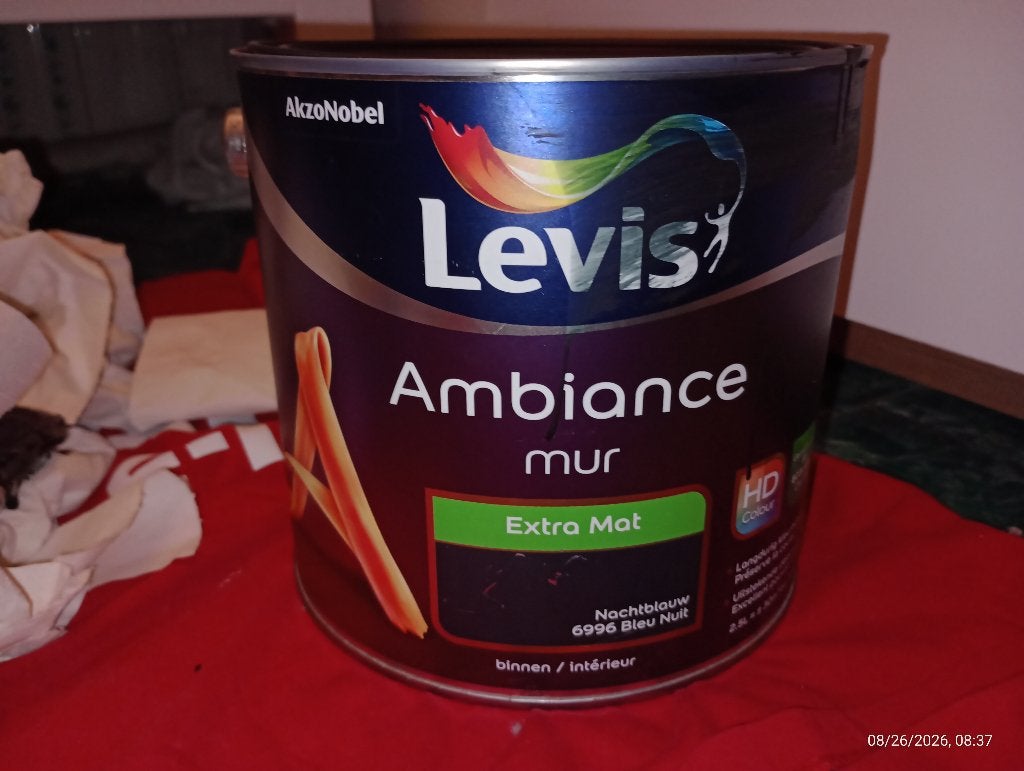 Peinture couleur levis bleu nuit 2,5 L, Enlèvement, Bleu, Peinture