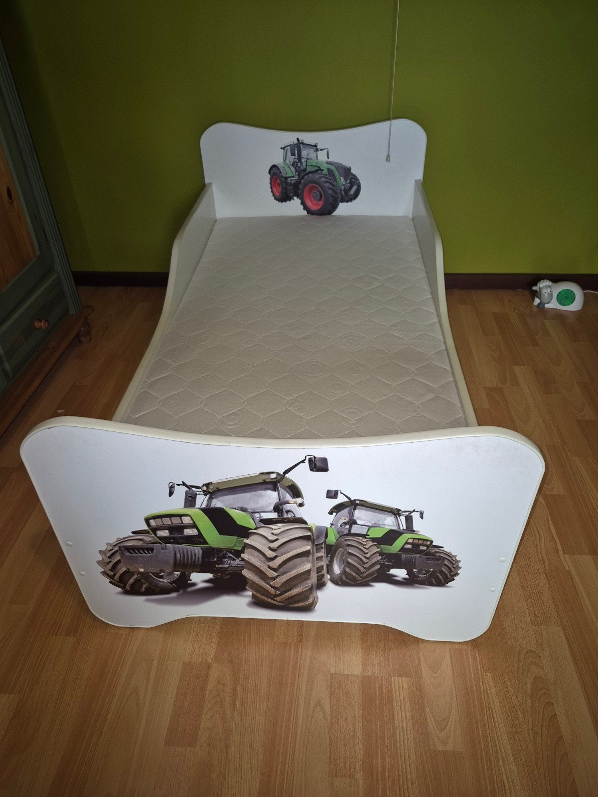 tractor kinderbed met lade en matras in nieuwstaat, Enlèvement, Comme neuf, Matelas
