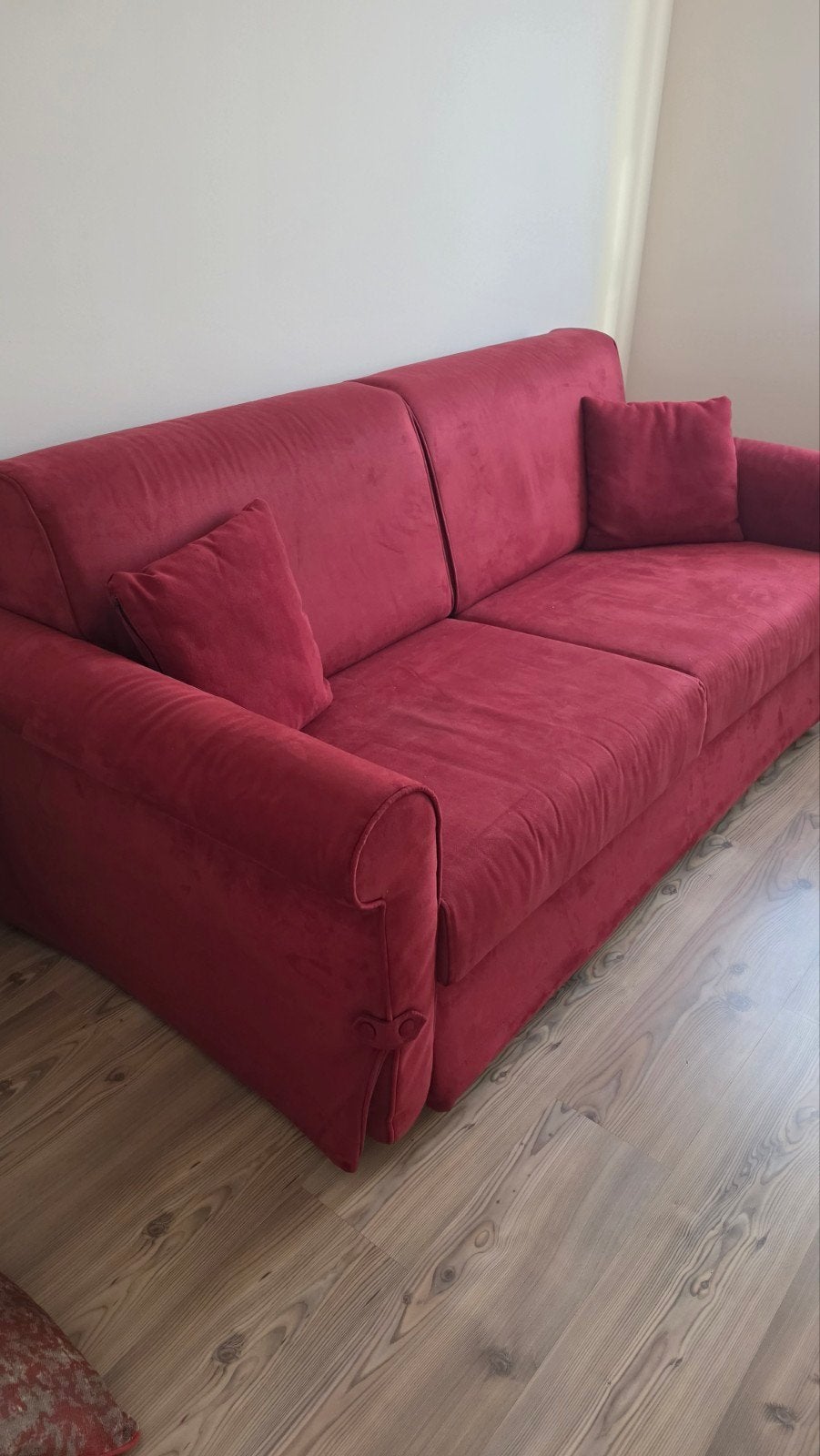 Sofa zetelbed 140200, rode bordeauxkleur, Ophalen, Tweepersoons