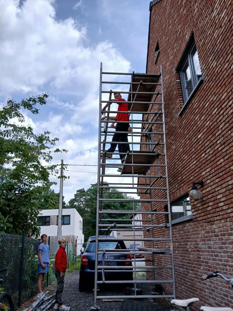 Aluminium rol stelling/steiger, Doe-het-zelf en Bouw, Steigers, Ophalen