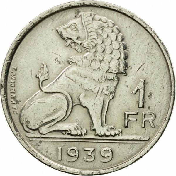 1 Franc BELGIQUE-BELGIE 1939, Ophalen of Verzenden, Losse munt