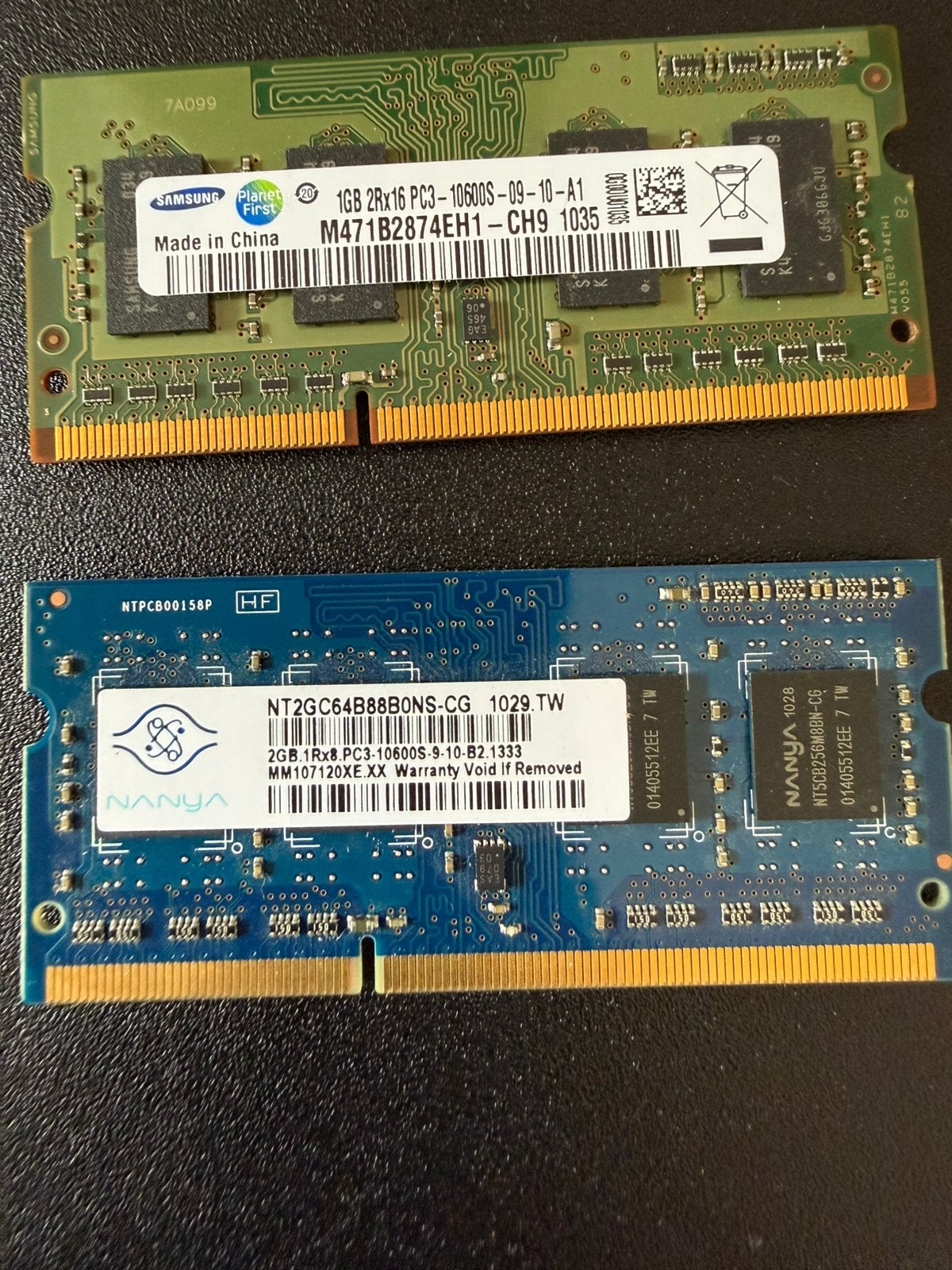 Barrettes memoire sodimm DDR3 5 euros par piece, Informatique & Logiciels, Mémoire RAM, DDR3, Enlèvement, Utilisé, 2 GB