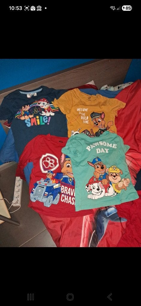 T-shirts Paw Patrol maat 104-110/5-6jaar, Ophalen, Jongen of Meisje, Zo goed als nieuw, Shirt of Longsleeve