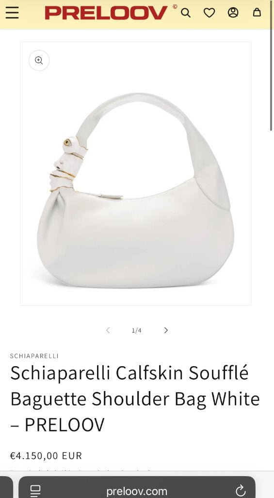 Schiaparelli schoudertas Kalsleer wit, Ophalen of Verzenden, Nieuw, Wit