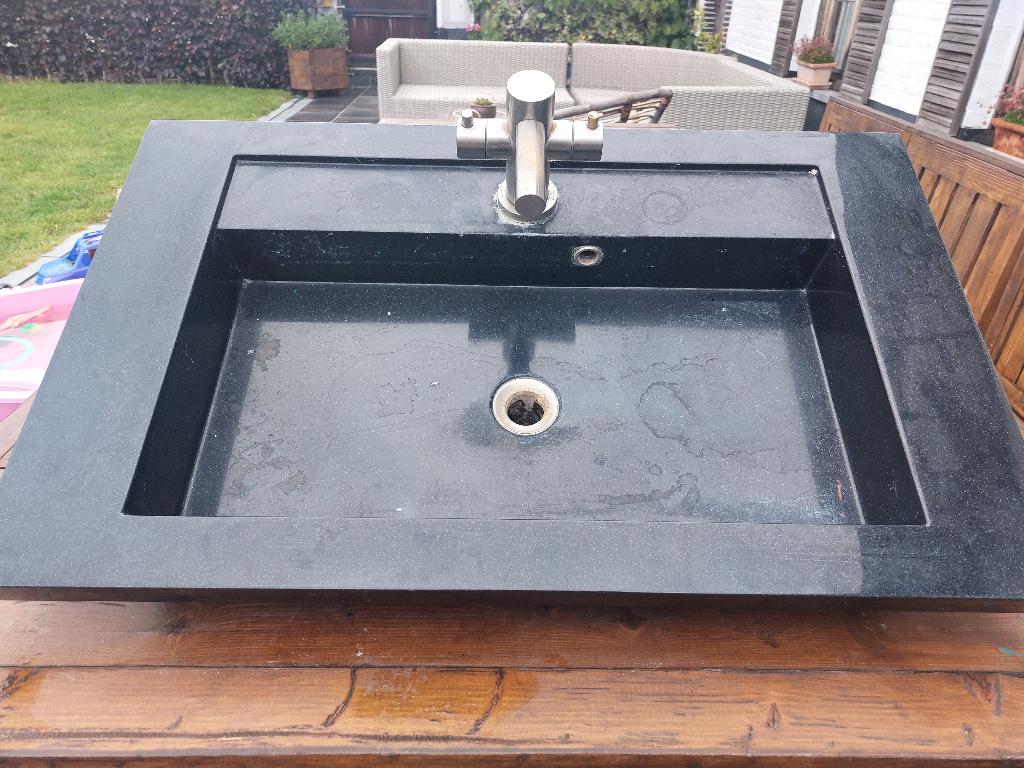 Wastafel + kraan, Enlèvement, Utilisé, Cuivre, Lavabo