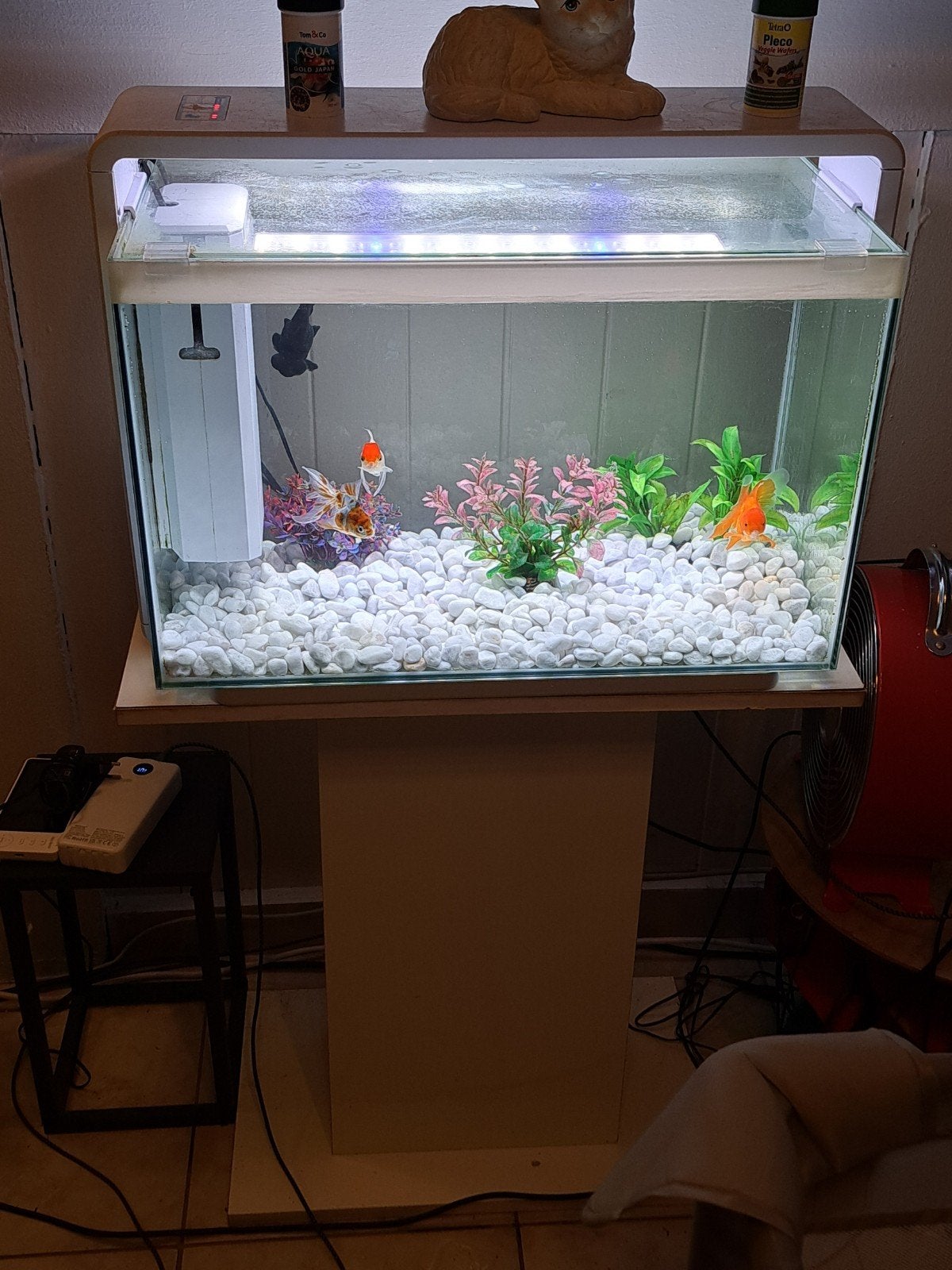 aquarium complet+meuble superfish home 65, Aquarium d'eau douce rempli, Comme neuf, Enlèvement, Couvercle inclus