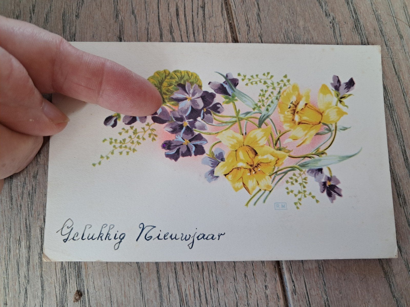 Retro nieuwjaarskaartje, Ophalen of Verzenden