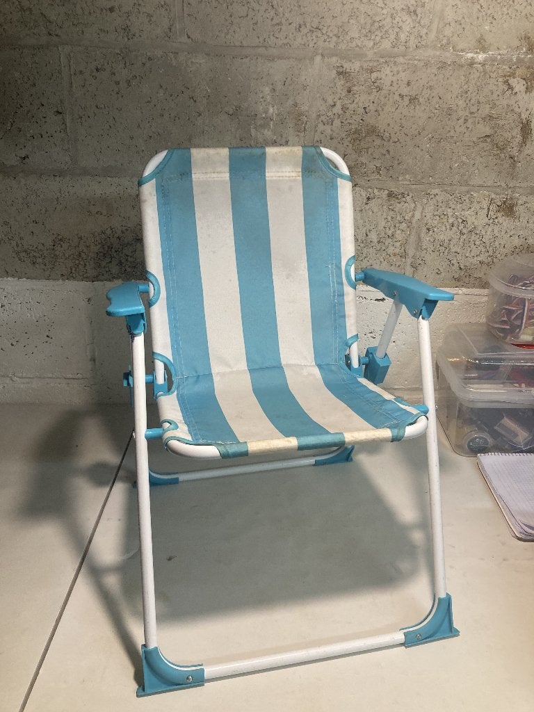 Chaise de plage / camping pliante pour enfant (rayée), Caravanes & Camping, Enlèvement, Utilisé, Chaise de camping