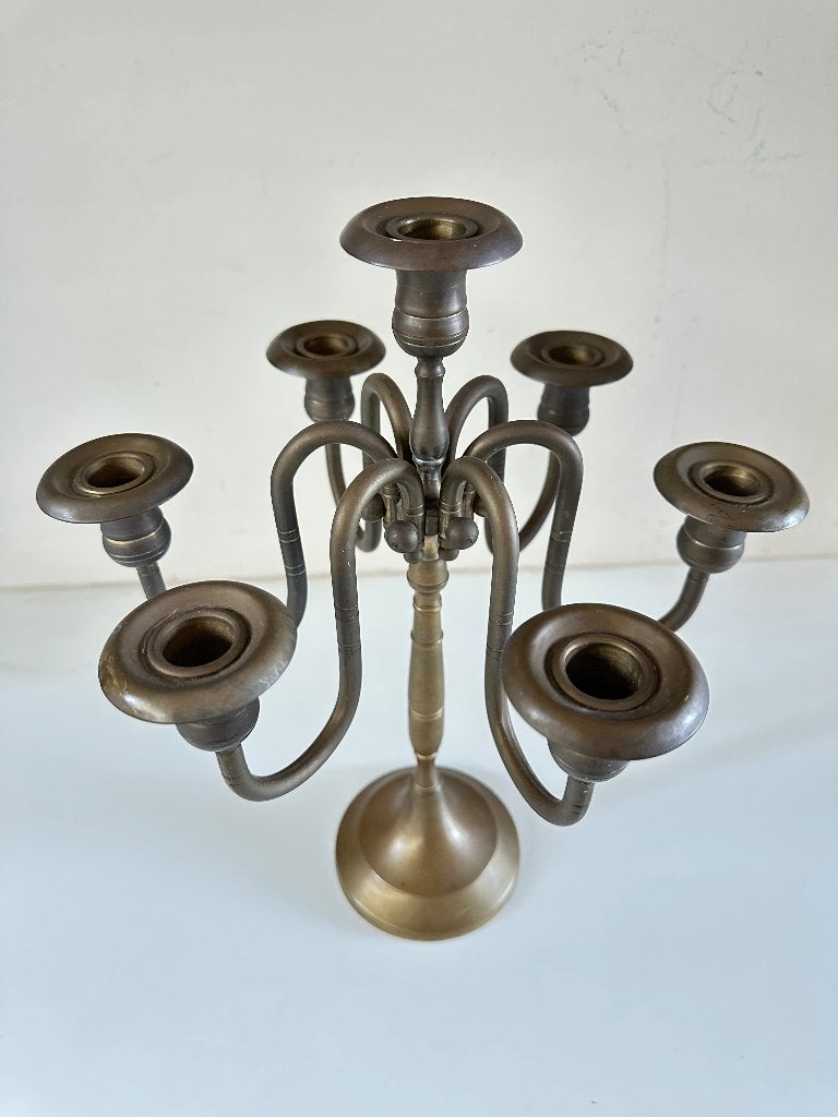 Vintage antieke kandelaar 7 arms, Antiek en Kunst, Ophalen, Koper of Brons