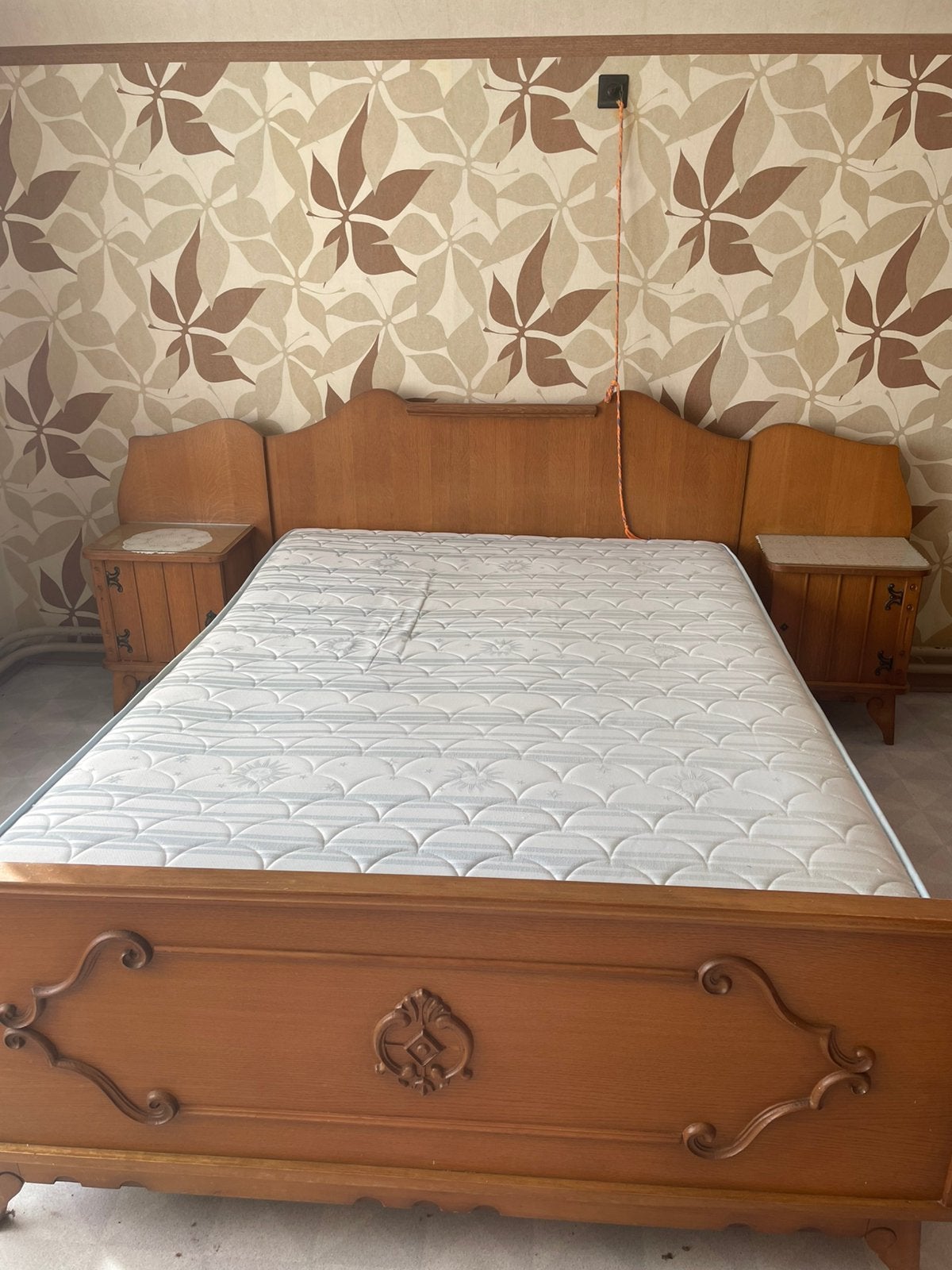 Vintage slaapkamer incl kast, matras, spiegel kast, Huis en Inrichting, Ophalen, Gebruikt, Tweepersoons