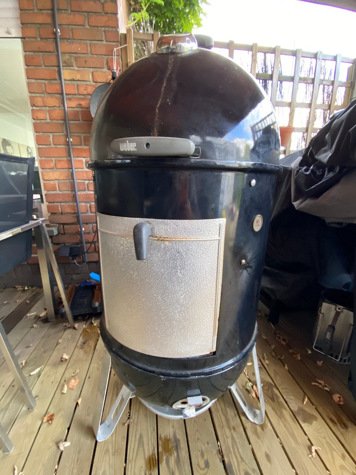 Weber Smokey Mountain Cooker 57 cm+ Hoes & Starter, Jardin & Terrasse, Enlèvement, Utilisé