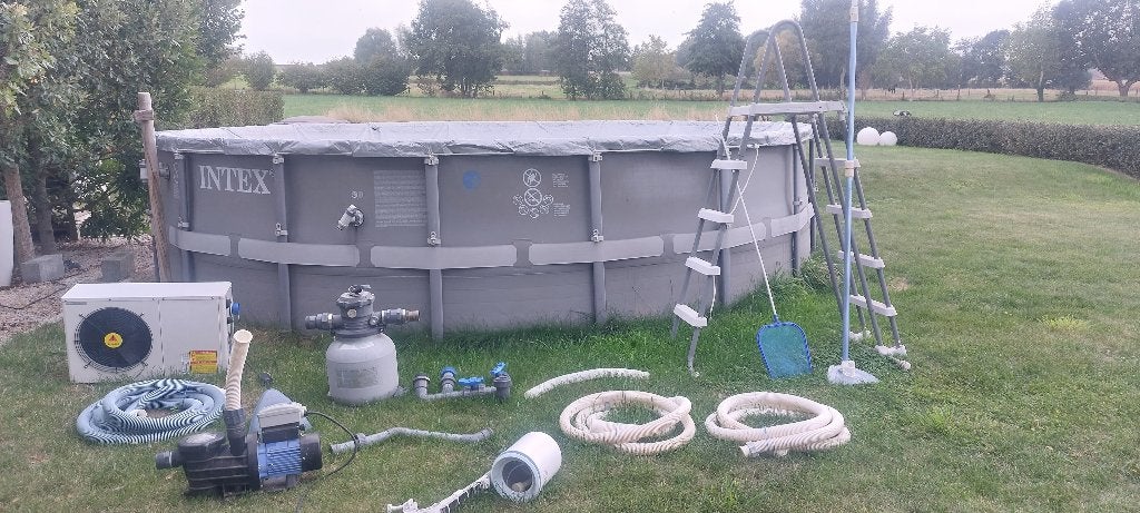 Intex zwembad rond 5.5m + toebehoren, Tuin en Terras, Ophalen, Gebruikt, Rond, Opzetzwembad