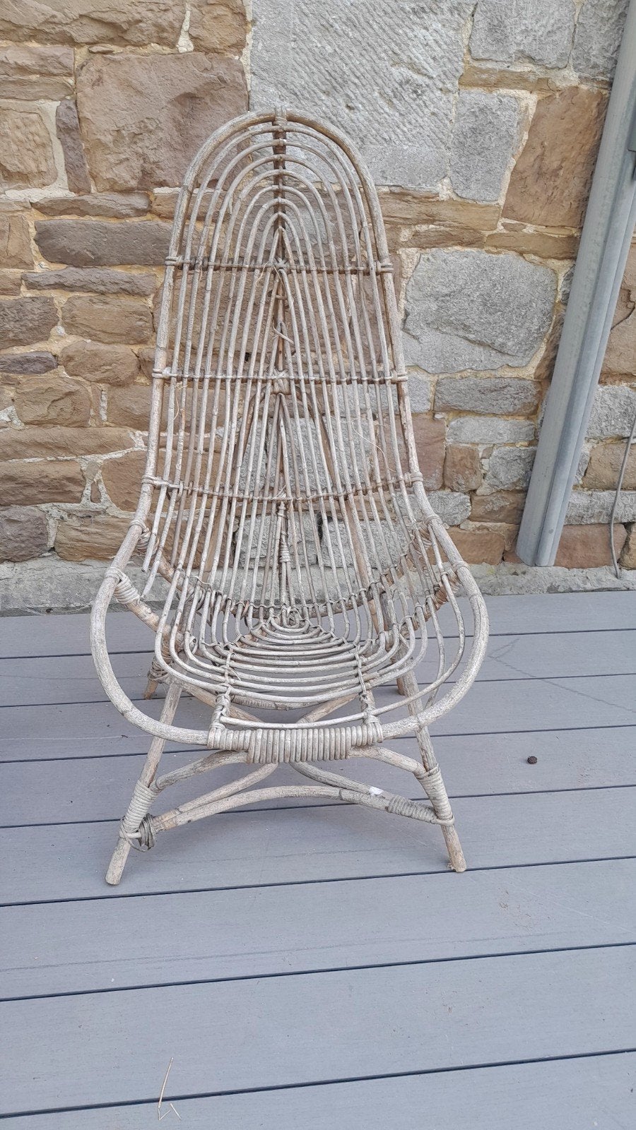 Chaise en rotin et table en bambou, Jardin & Terrasse, Enlèvement, Rotin