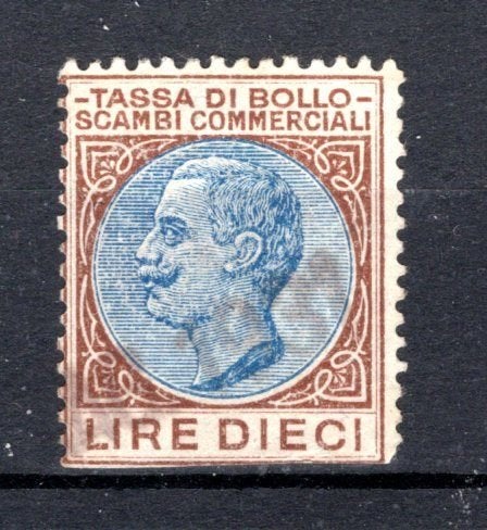 ITALIE Tassa di Bollo - Scambi commerciali Lire diece, Verzenden, Gestempeld