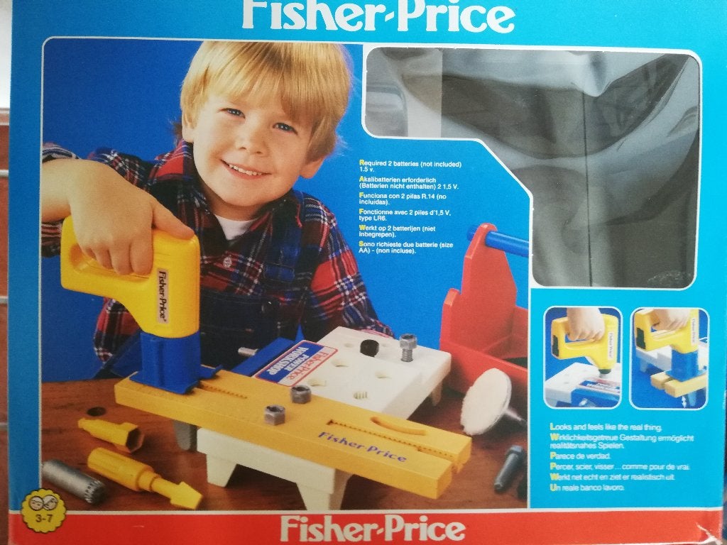 Fisher price werkbank met gereedschap vintage, Ophalen, Gebruikt