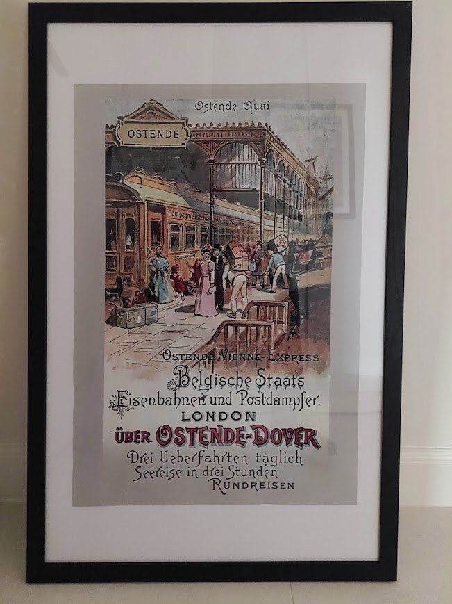 Retro foto  Oostende station, Ophalen, Zo goed als nieuw, Gebouw, Voor 1940