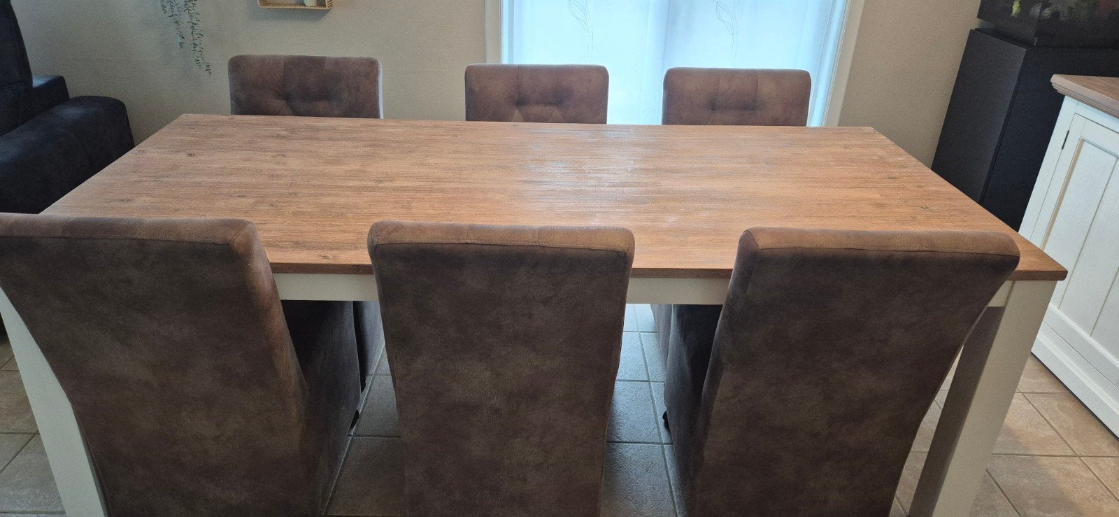 Tafel en 6 stoelen., Ophalen