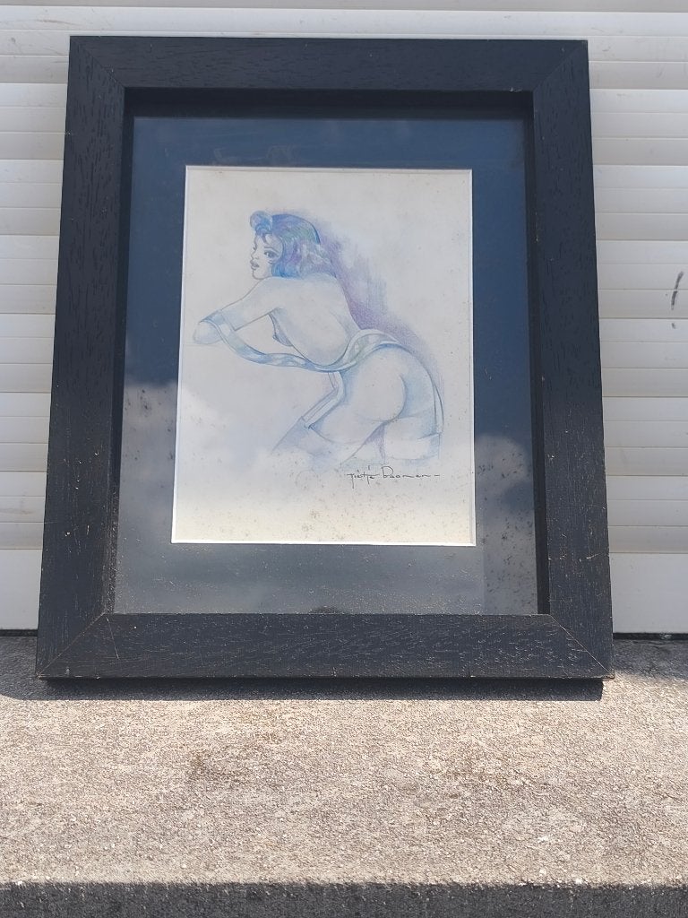 Dessin érotique signe mietje boonen, Enlèvement ou Envoi, Dessin