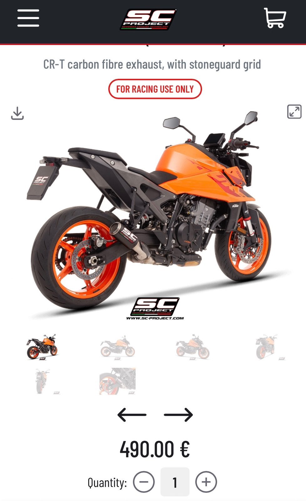 Ktm sc project uitlaat, Motoren, Ophalen