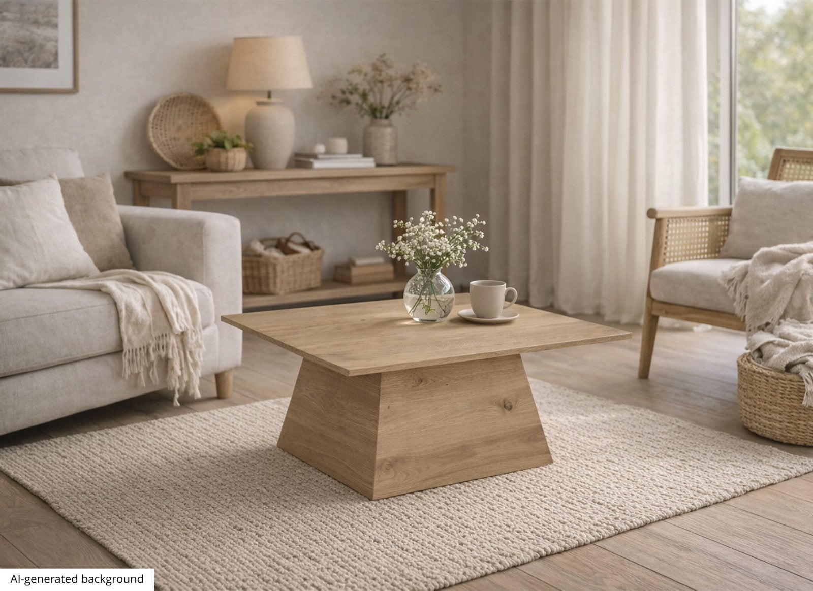 Massief eiken salontafel NIEUW, Huis en Inrichting, Tafels | Salontafels, Ophalen, Zo goed als nieuw