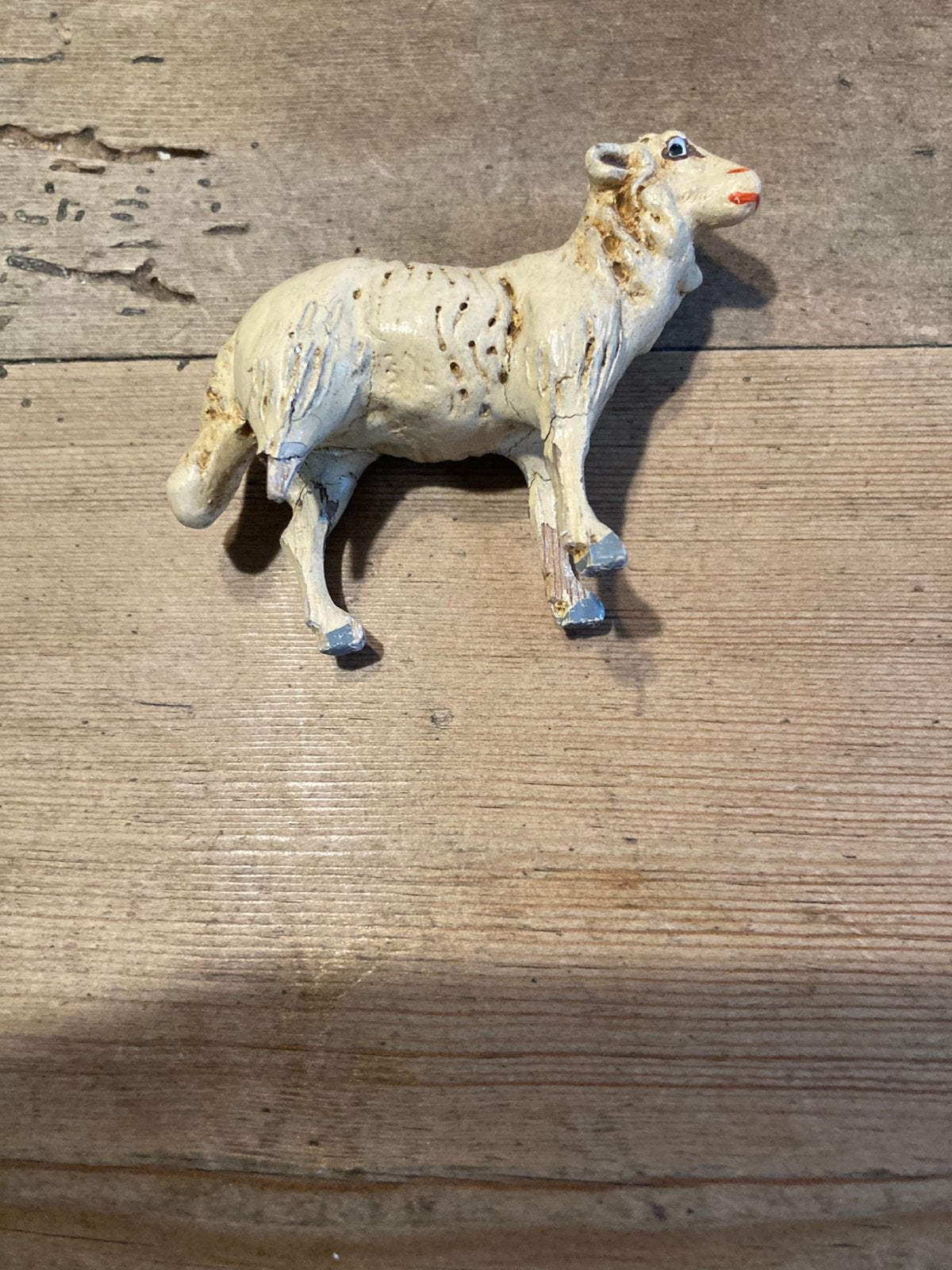 Vieux moutons de la crèche en papier mâché composite, Enlèvement ou Envoi, Utilisé