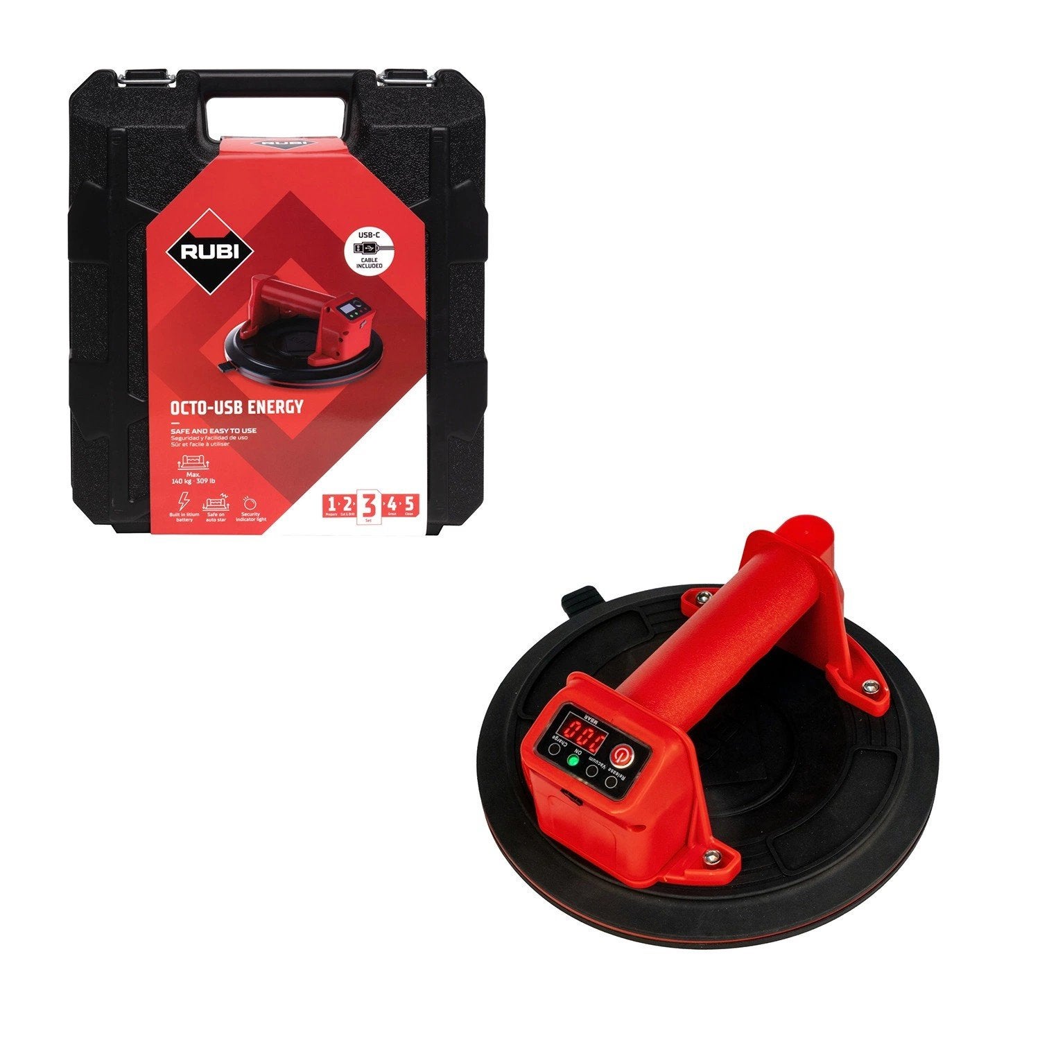 Ventouse Rubi Octo-USB - 3,7 V - 140 kg, Enlèvement