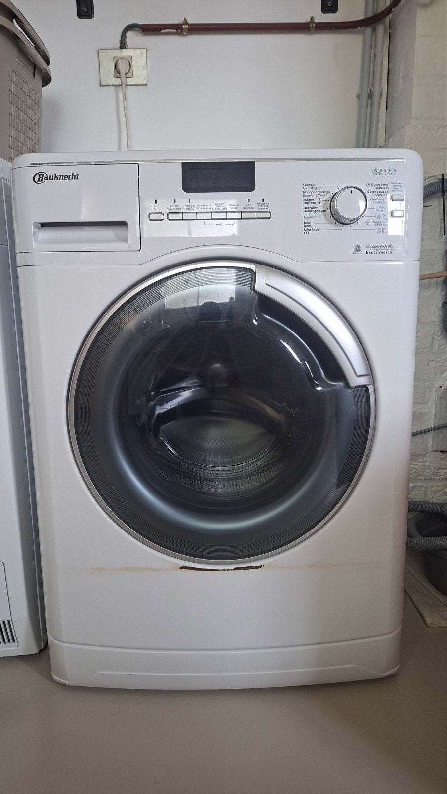Bauknecht 8Kg wasmachine, Ophalen, Gebruikt, Handwasprogramma, Voorlader