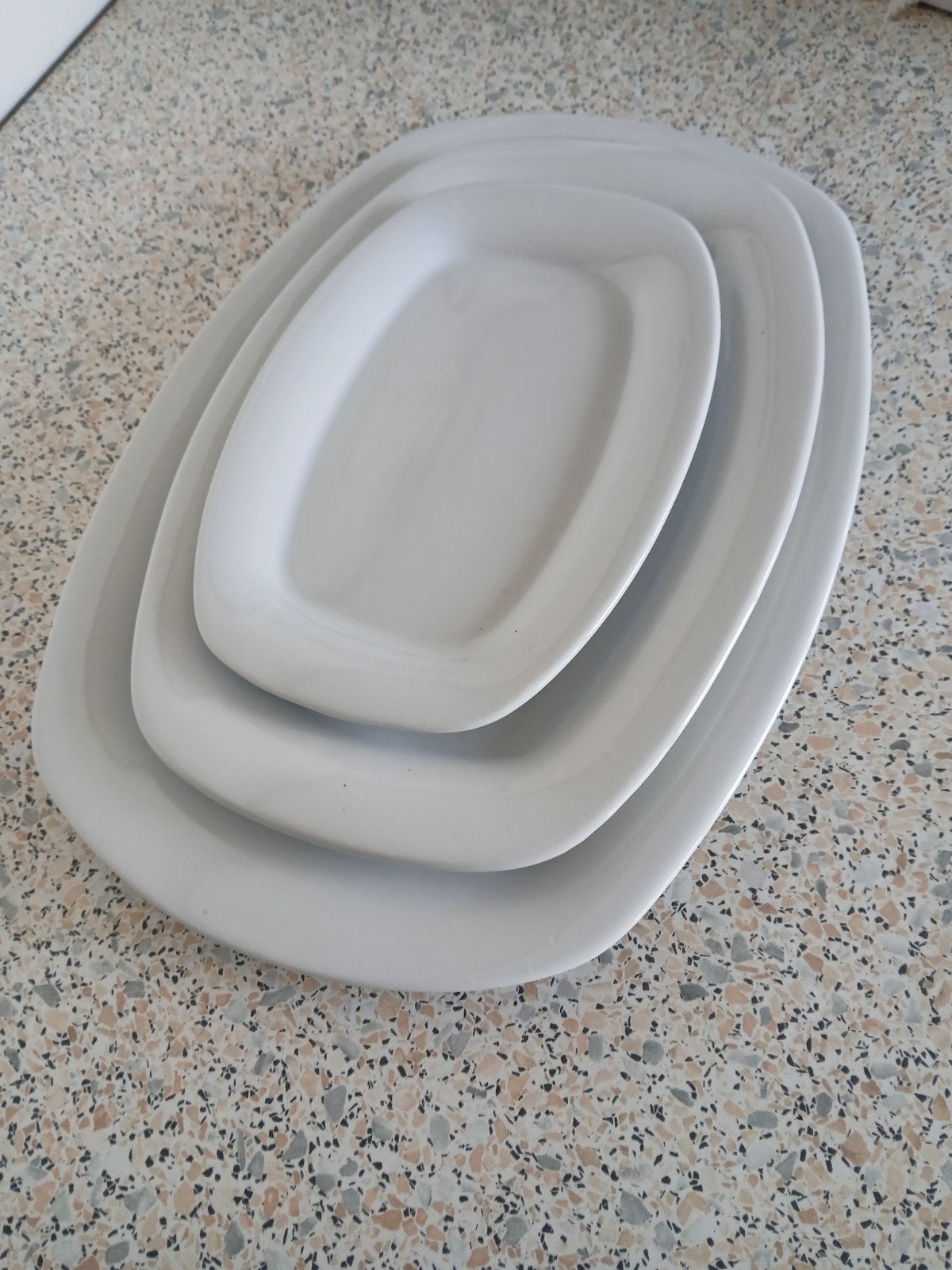 lot de 3 plats blanc, Antiquités & Art, Enlèvement