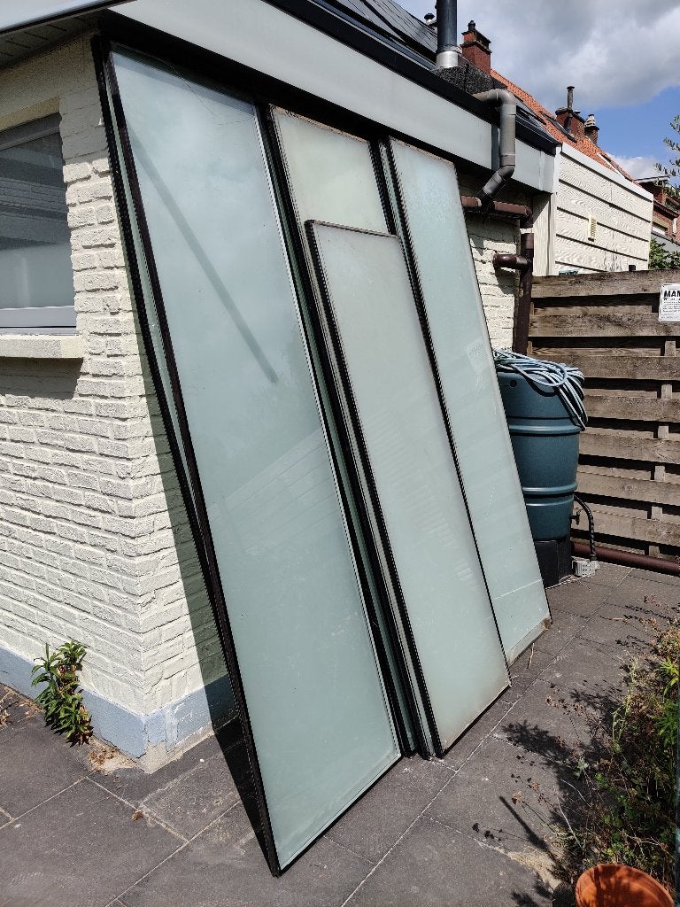 Glazen panelen en PVC profielen van verandadak, Ophalen, Gebruikt, Minder dan 80 cm, 160 cm of meer