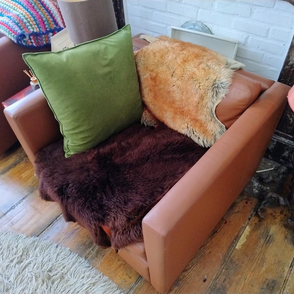 Set de clubs cuir cognac Inspiration. KNOLL modèle Pfister., Enlèvement