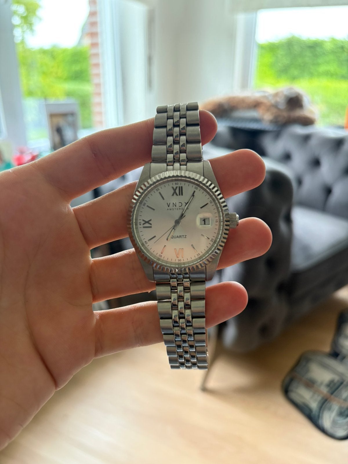 Vncx amsterdam horloge, Handtassen en Accessoires, Horloges | Heren, Overige merken, Staal, Staal, Verzenden