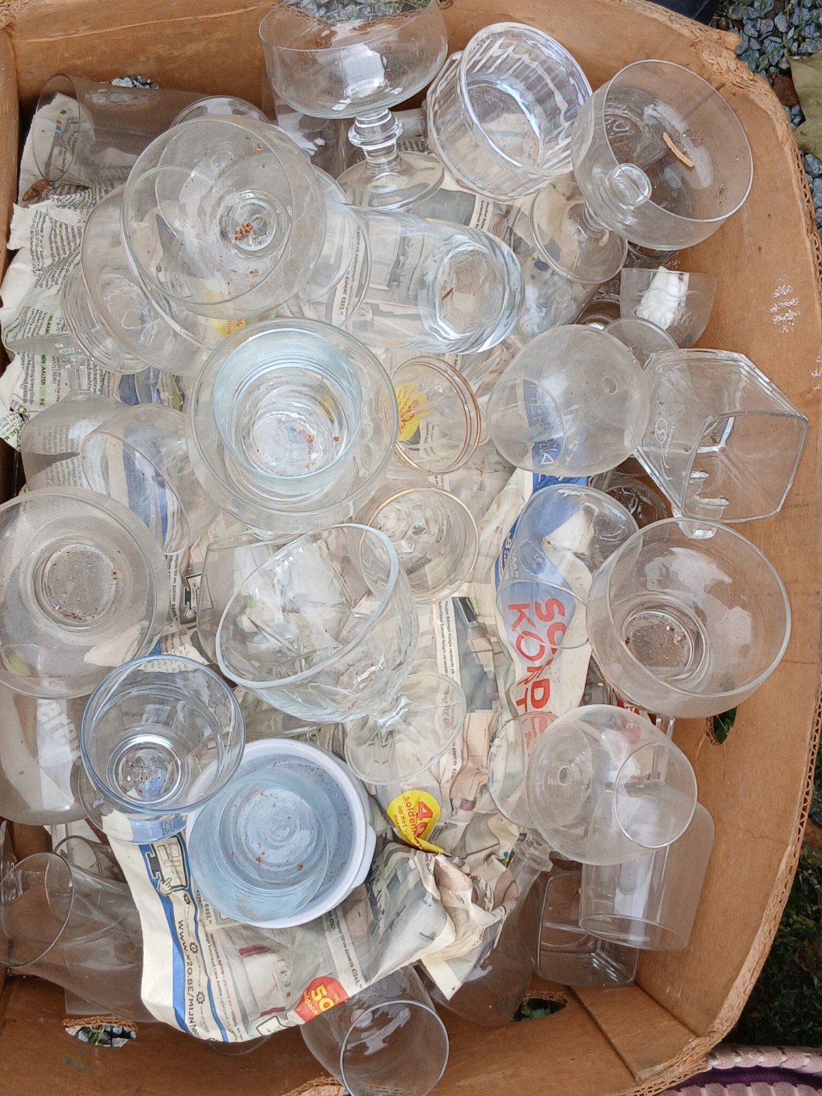 glazen gratis, Ophalen