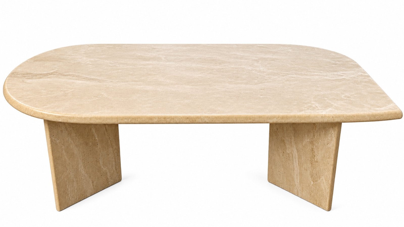 Table basse en travertin, Maison & Meubles, Tables | Tables de salon, Enlèvement, Utilisé, Ovale, Autres matériaux