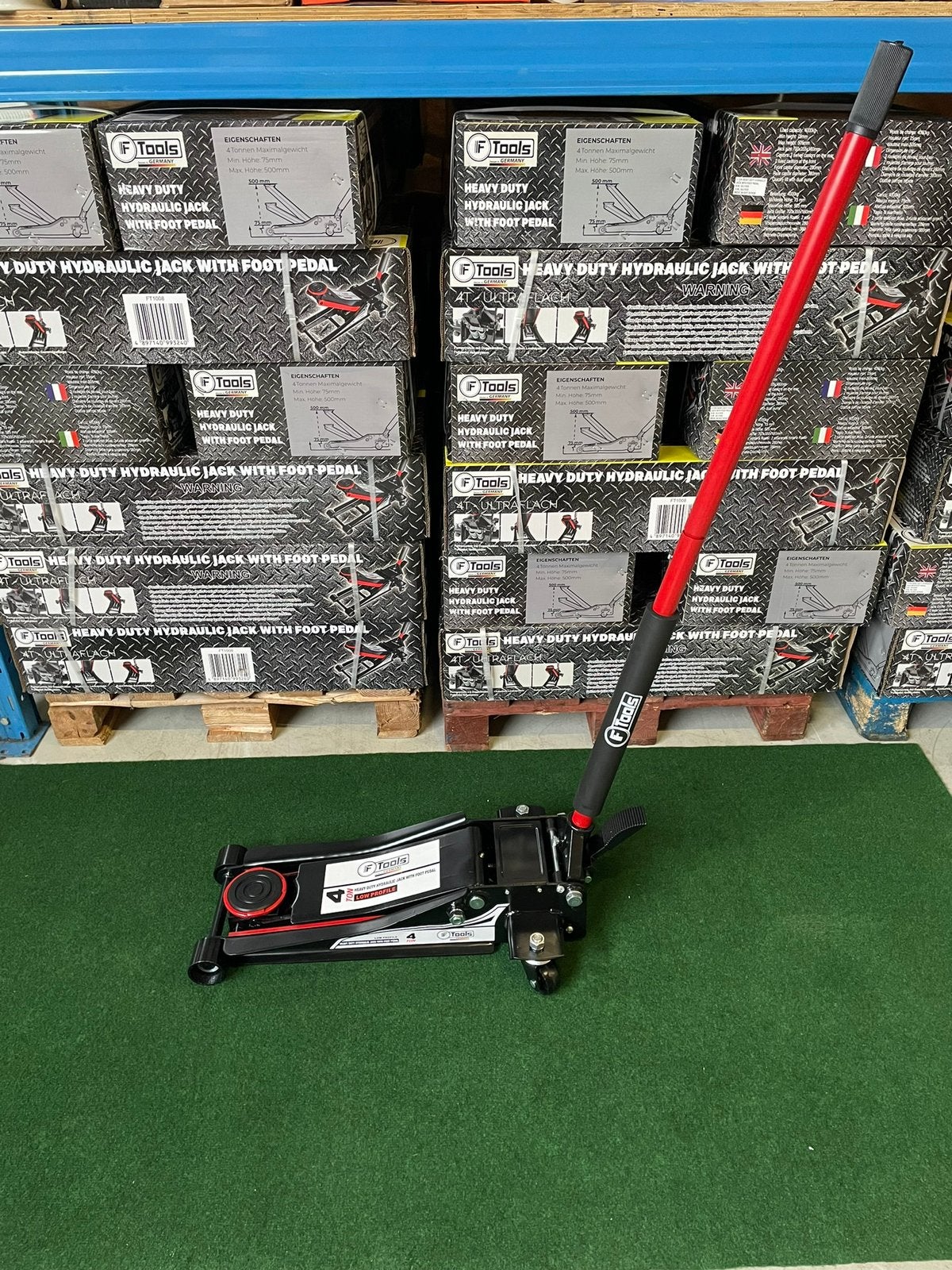 Nieuwe XL 4-ton hydraulische garage krikken met voetpomp, Auto diversen, Krikken, Ophalen, Nieuw, Hydraulisch, Garagekrik