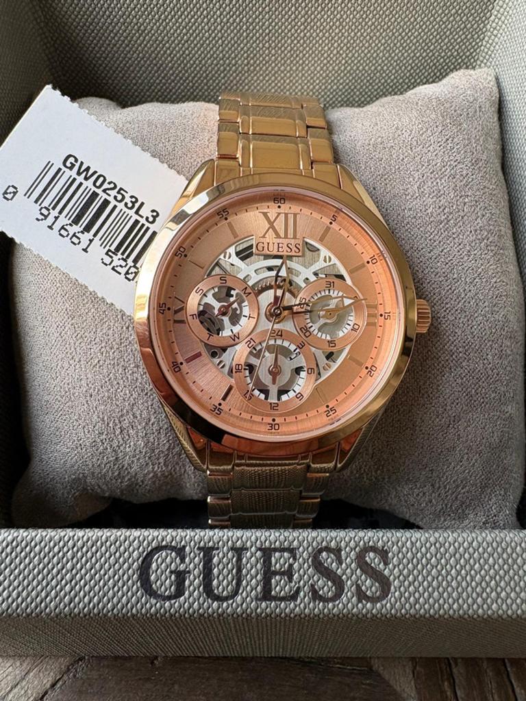 Guess Clear Cut GW0253L3 dameshorloge – roségoud NIEUW, Staal, Staal, Guess, Polshorloge
